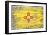 Gallup, New Mexico State Flag - Barnwood Painting-Lantern Press-Framed Art Print