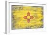 Gallup, New Mexico State Flag - Barnwood Painting-Lantern Press-Framed Art Print