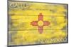 Gallup, New Mexico State Flag - Barnwood Painting-Lantern Press-Mounted Art Print