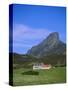 Galmisdale House and an Sgurr, Isle of Eigg, Inner Hebrides, Scotland, UK, Europe-Jean Brooks-Stretched Canvas