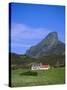 Galmisdale House and an Sgurr, Isle of Eigg, Inner Hebrides, Scotland, UK, Europe-Jean Brooks-Stretched Canvas