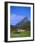 Galmisdale House and an Sgurr, Isle of Eigg, Inner Hebrides, Scotland, UK, Europe-Jean Brooks-Framed Photographic Print