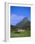 Galmisdale House and an Sgurr, Isle of Eigg, Inner Hebrides, Scotland, UK, Europe-Jean Brooks-Framed Photographic Print