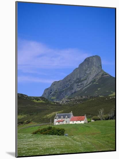 Galmisdale House and an Sgurr, Isle of Eigg, Inner Hebrides, Scotland, UK, Europe-Jean Brooks-Mounted Photographic Print
