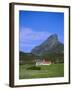 Galmisdale House and an Sgurr, Isle of Eigg, Inner Hebrides, Scotland, UK, Europe-Jean Brooks-Framed Photographic Print