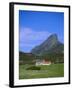 Galmisdale House and an Sgurr, Isle of Eigg, Inner Hebrides, Scotland, UK, Europe-Jean Brooks-Framed Photographic Print