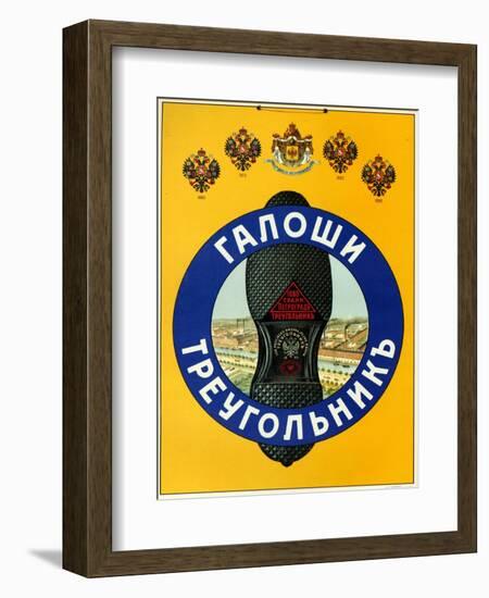 Galoshes, Rubber Snowshoes, Russian American Rubber Co. -Supplier to the Tsar-null-Framed Art Print