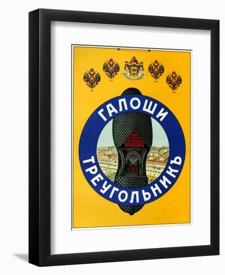 Galoshes, Rubber Snowshoes, Russian American Rubber Co. -Supplier to the Tsar-null-Framed Art Print