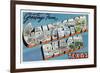 Galveston Beach, Texas - Large Letter Scenes, Greetings from, c.1947-Lantern Press-Framed Premium Giclee Print