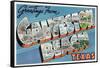 Galveston Beach, Texas - Large Letter Scenes, Greetings from, c.1947-Lantern Press-Framed Stretched Canvas