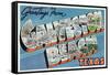 Galveston Beach, Texas - Large Letter Scenes, Greetings from, c.1947-Lantern Press-Framed Stretched Canvas