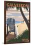 Galveston, Texas - Adirondack Chairs and Sunset-Lantern Press-Framed Art Print