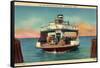 Galveston Texas, Bolivar Ferry Arriving, Cars on Board-null-Framed Stretched Canvas