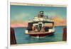 Galveston Texas, Bolivar Ferry Arriving, Cars on Board-null-Framed Giclee Print