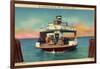 Galveston Texas, Bolivar Ferry Arriving, Cars on Board-null-Framed Giclee Print