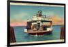 Galveston Texas, Bolivar Ferry Arriving, Cars on Board-null-Framed Giclee Print