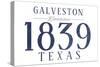 Galveston, Texas - Established Date (Blue)-Lantern Press-Stretched Canvas