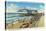 Galveston, Texas - Exterior View of Murdoch's Bath House, Crowds on the Beach, c.1947-Lantern Press-Stretched Canvas