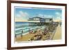 Galveston, Texas - Exterior View of Murdoch's Bath House, Crowds on the Beach, c.1947-Lantern Press-Framed Premium Giclee Print