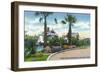 Galveston, Texas - View of the Bolivar Ferry and its Scenic Landing, c.1945-Lantern Press-Framed Art Print