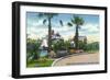 Galveston, Texas - View of the Bolivar Ferry and its Scenic Landing, c.1945-Lantern Press-Framed Art Print