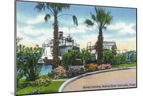 Galveston, Texas - View of the Bolivar Ferry and its Scenic Landing, c.1945-Lantern Press-Mounted Art Print