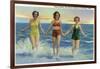 Galveston, Texas - Where Beauty and Nature Combine, Ladies at the Beach, c.1947-Lantern Press-Framed Art Print