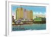 Galveston, Tx - Exterior View of the Buccaneer Hotel, Murdoch's Bath House, Beach Front, c.1947-Lantern Press-Framed Art Print