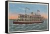 Galveston, TX - View of the Galvez-Lantern Press-Framed Stretched Canvas