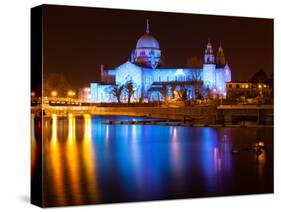 Galway Cathedral Lit Up Blue-rihardzz-Stretched Canvas