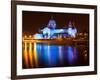 Galway Cathedral Lit Up Blue-rihardzz-Framed Photographic Print