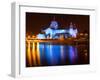 Galway Cathedral Lit Up Blue-rihardzz-Framed Photographic Print