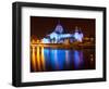 Galway Cathedral Lit Up Blue-rihardzz-Framed Photographic Print