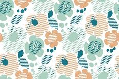 Seamless Dots Modern Pattern. White Background Geometry Circle Color Seamless Fabric Sample. Geomet-Galyna_P-Art Print