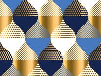 Navy Blue and Gold Luxury Geometry Pattern. Seamless Pattern Vector Illustration for Background, Fa-Galyna_P-Art Print