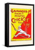 Gamages Rules for Brighter Cricket-null-Framed Stretched Canvas