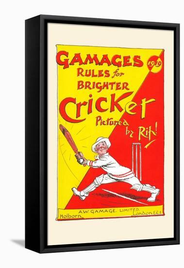 Gamages Rules for Brighter Cricket-null-Framed Stretched Canvas