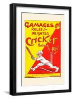 Gamages Rules for Brighter Cricket-null-Framed Art Print