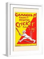 Gamages Rules for Brighter Cricket-null-Framed Art Print