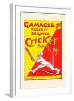 Gamages Rules for Brighter Cricket-null-Framed Art Print