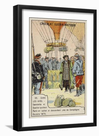 Gambetta and Spuller's Escape from the Siege of Paris by Balloon, October 1870-null-Framed Giclee Print