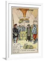 Gambetta and Spuller's Escape from the Siege of Paris by Balloon, October 1870-null-Framed Giclee Print