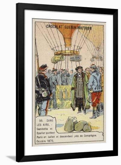 Gambetta and Spuller's Escape from the Siege of Paris by Balloon, October 1870-null-Framed Giclee Print