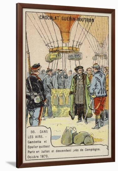 Gambetta and Spuller's Escape from the Siege of Paris by Balloon, October 1870-null-Framed Giclee Print