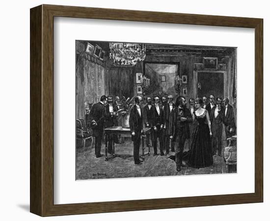 Gambetta at a Salon-Jean Béraud-Framed Art Print