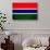 Gambia Flag Design with Wood Patterning - Flags of the World Series-Philippe Hugonnard-Stretched Canvas displayed on a wall