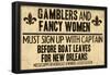 Gamblers and Fancy Women Sign Up Vintage New Orleans Poster-null-Framed Poster