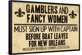 Gamblers and Fancy Women Sign Up Vintage New Orleans Poster-null-Framed Poster