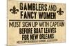 Gamblers and Fancy Women Sign Up Vintage New Orleans Poster-null-Mounted Poster