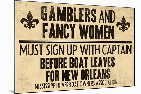 Gamblers and Fancy Women Sign Up Vintage New Orleans-null-Mounted Poster